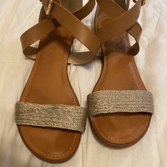 Fergie Gold and Brown Sandals - Picture 3 of 7